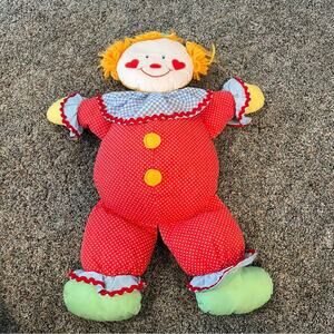 Vintage House of Hatten Large Stuffed Plus Clown w/ Heart Cheeks